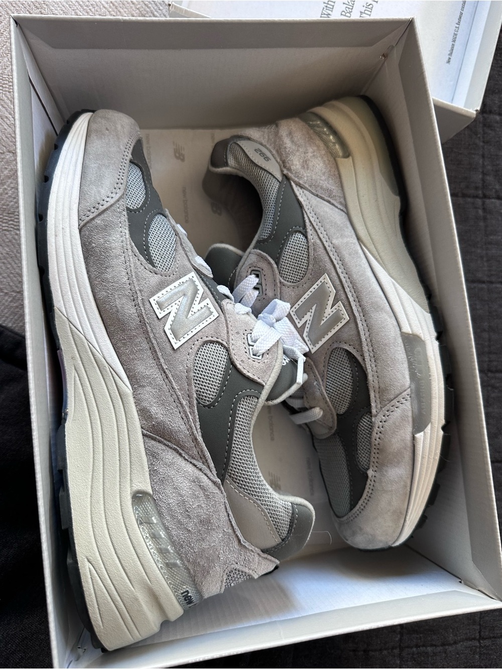 New Balance Men’s 992 Gray Suede Mesh Sneaker - Picture 3 of 3